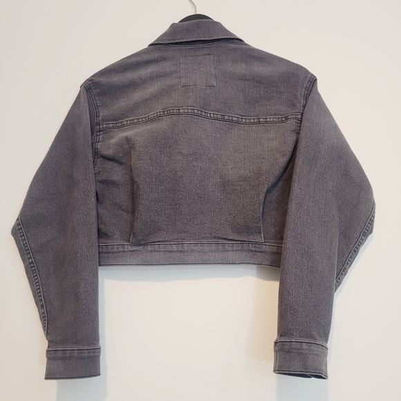 Michael kors women's Cropped Demin Jacket Size XS Steel Grey Washed NWT - Picture 2 of 15